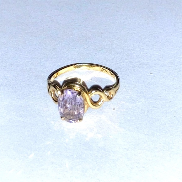 10k SOLID GOLD OVAL LAVENDER PURPLE BABY RING {NEW OLD STOCK} {VINTAGE} UNWORN! - Picture 7 of 9